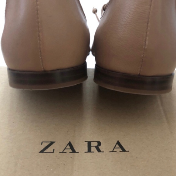 ZARA Lace Up Ballerina Flats - Picture 5 of 7